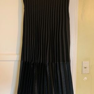 Mango satin accordion pleat midi skirt